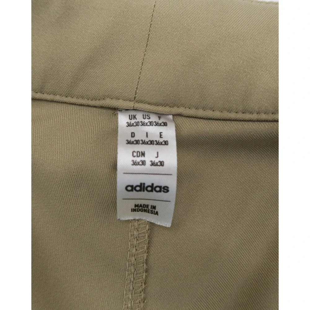 Adidas Mens Golf Pants Tan Khaki Flat Front Performance Trousers 36x30